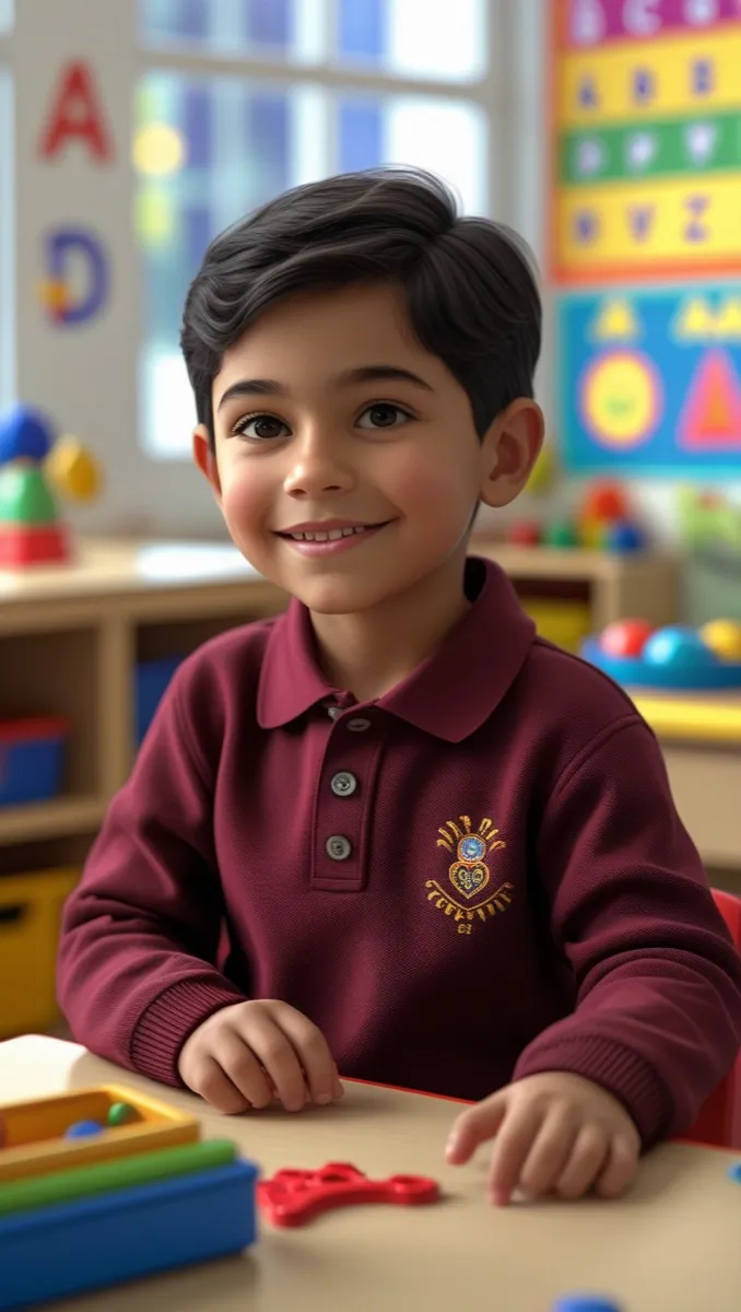 Niños estudiando en escuela primaria